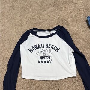 Hawaii Beach Graphic Long Sleeve Top